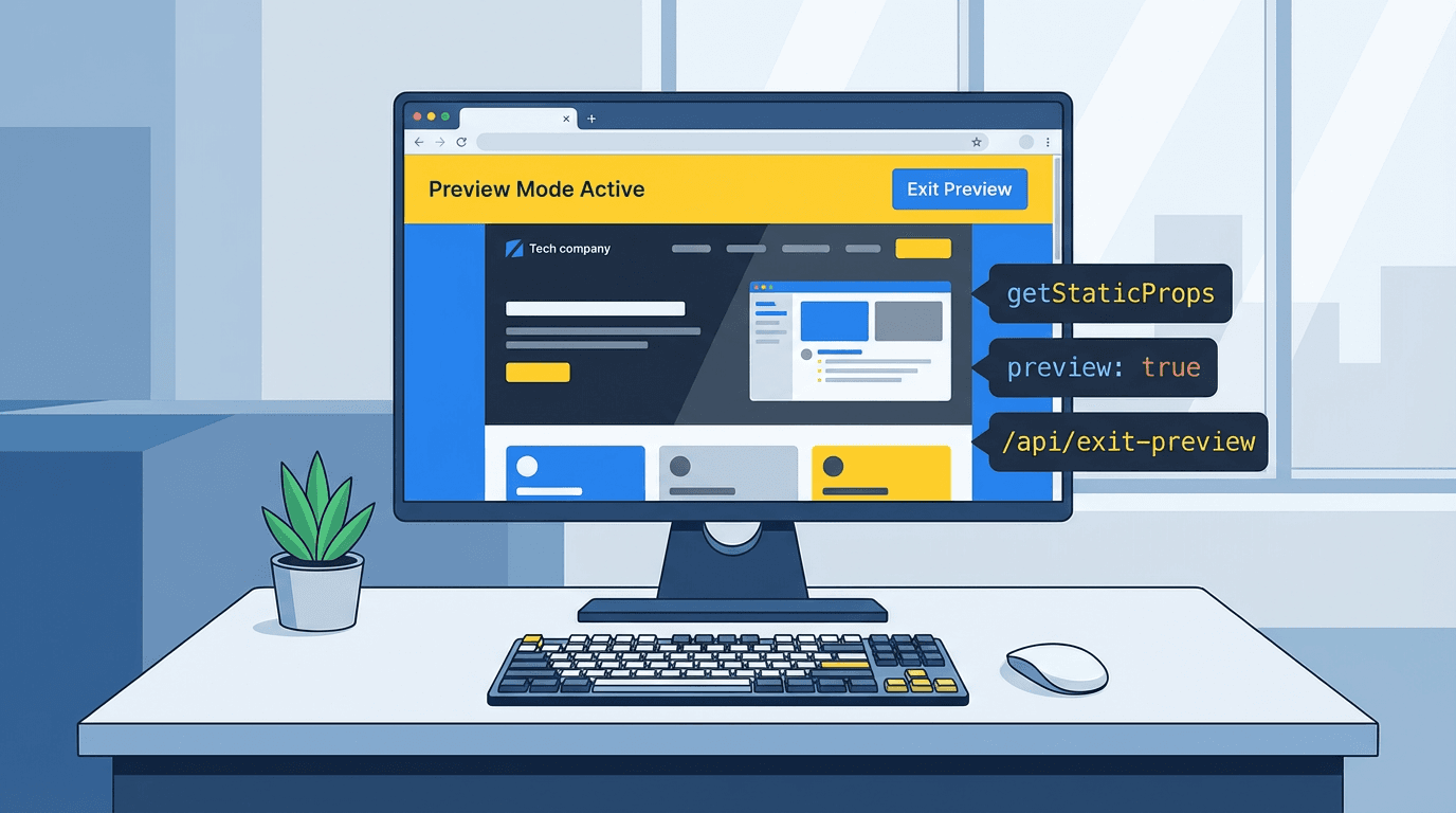 【Next.js】プレビューモードから戻れない?404エラーの原因と「解除バー」実装ガイド のビジュアル
